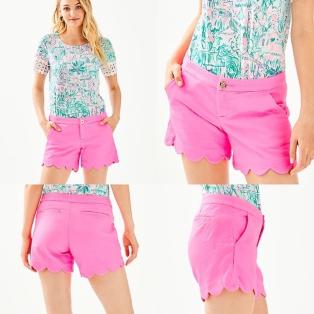Lilly Pulitzer Bright Pink Scalloped Shorts
